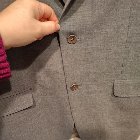 Theory Men's Gray Wool Blazer 2 Button Suit Jacket Sz  44L Prom Event Career - Picture 3 of 8